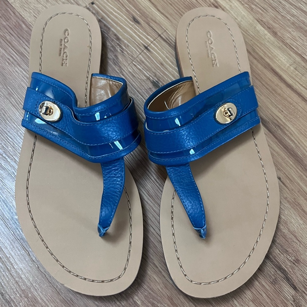 Coach Eileen Blue Women's Sandals, EUC, size 8.5